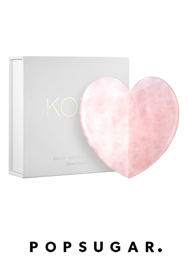 Popsugar February 2020 featuring KORA Organics Rose Quartz Heart Facial Sculptor